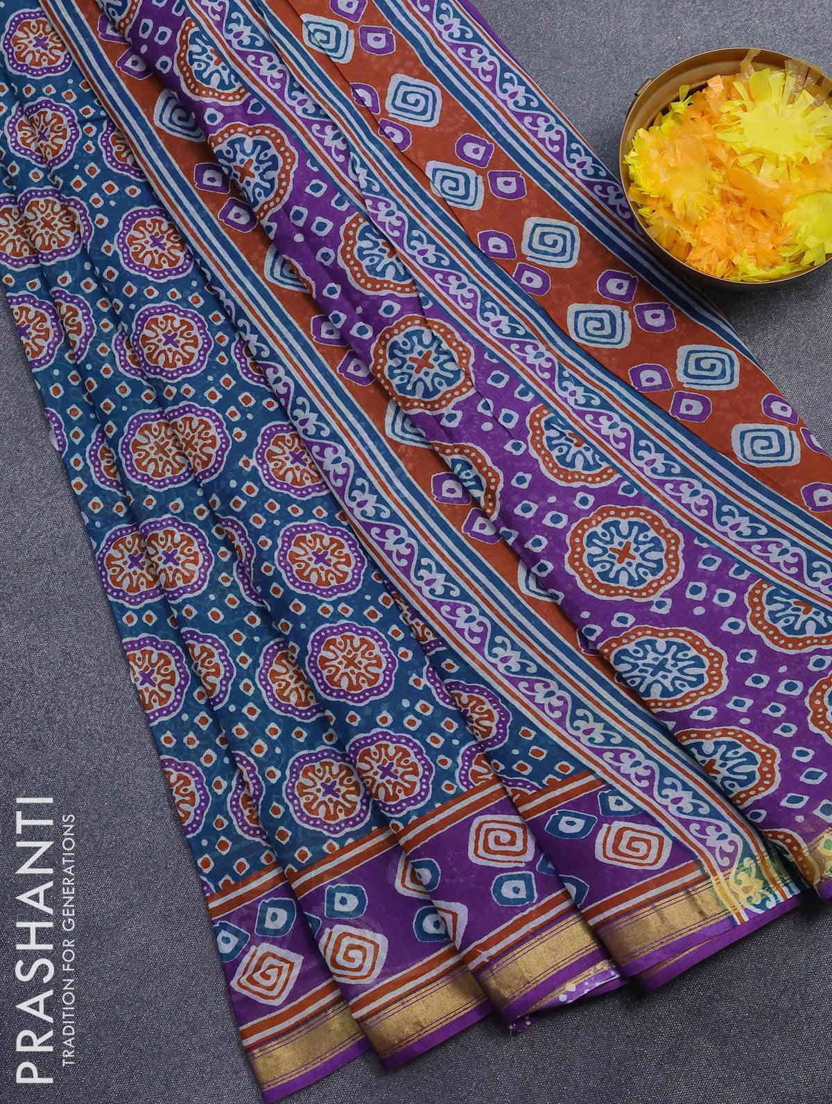 Gharonda Limited Edition Pichwai Inspired Ajrakh Mul Cotton Saree - Etsy  Norway