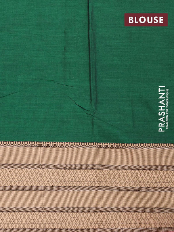 Narayanpet cotton saree green with plain body and long thread woven border - {{ collection.title }} by Prashanti Sarees