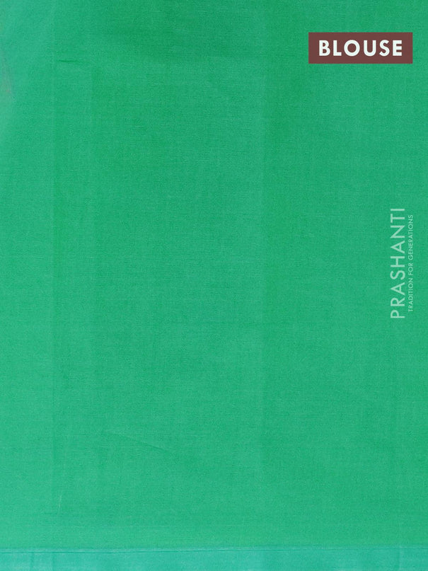 Nithyam cotton saree green with thread & zari woven buttas in borderless style - {{ collection.title }} by Prashanti Sarees