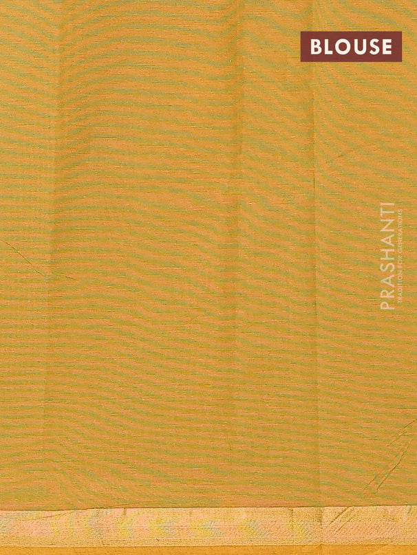 Nithyam cotton saree mustard green shade with thread woven buttas and zari woven border - {{ collection.title }} by Prashanti Sarees