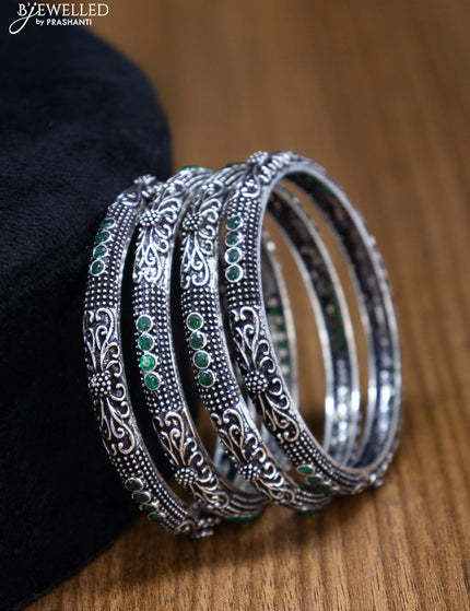 Oxidised bangles with emerald stone - {{ collection.title }} by Prashanti Sarees