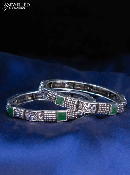 Oxidised bangles with emerald stone - {{ collection.title }} by Prashanti Sarees