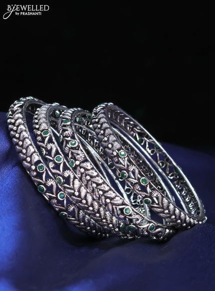 Oxidised bangles with emerald stone - {{ collection.title }} by Prashanti Sarees