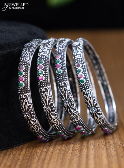 Oxidised bangles with kemp stone - {{ collection.title }} by Prashanti Sarees