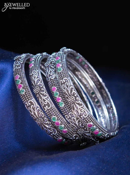 Oxidised bangles with kemp stone - {{ collection.title }} by Prashanti Sarees