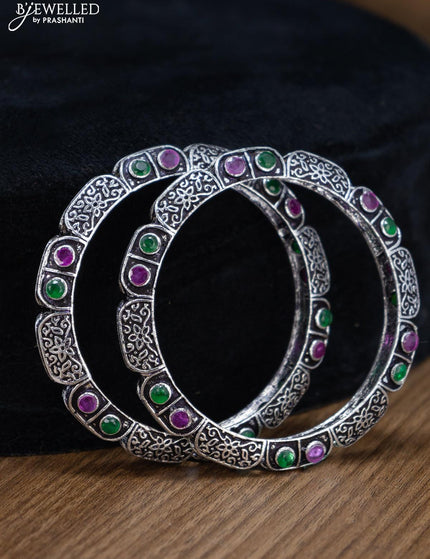 Oxidised bangles with kemp stone - {{ collection.title }} by Prashanti Sarees