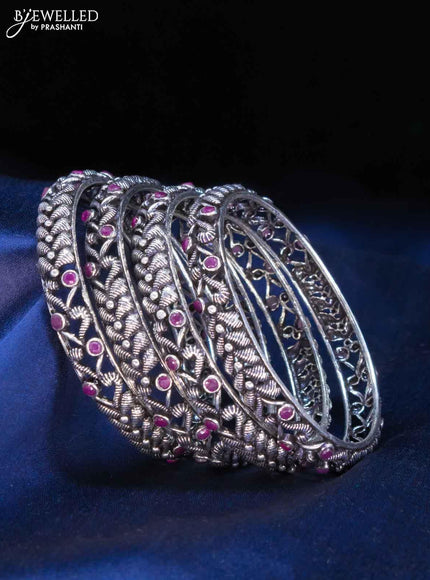 Oxidised bangles with ruby stone - {{ collection.title }} by Prashanti Sarees