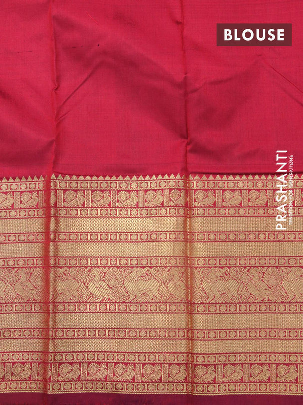 Pochampally silk saree blue and maroon with allover ikat weaves and long annam zari woven border - {{ collection.title }} by Prashanti Sarees