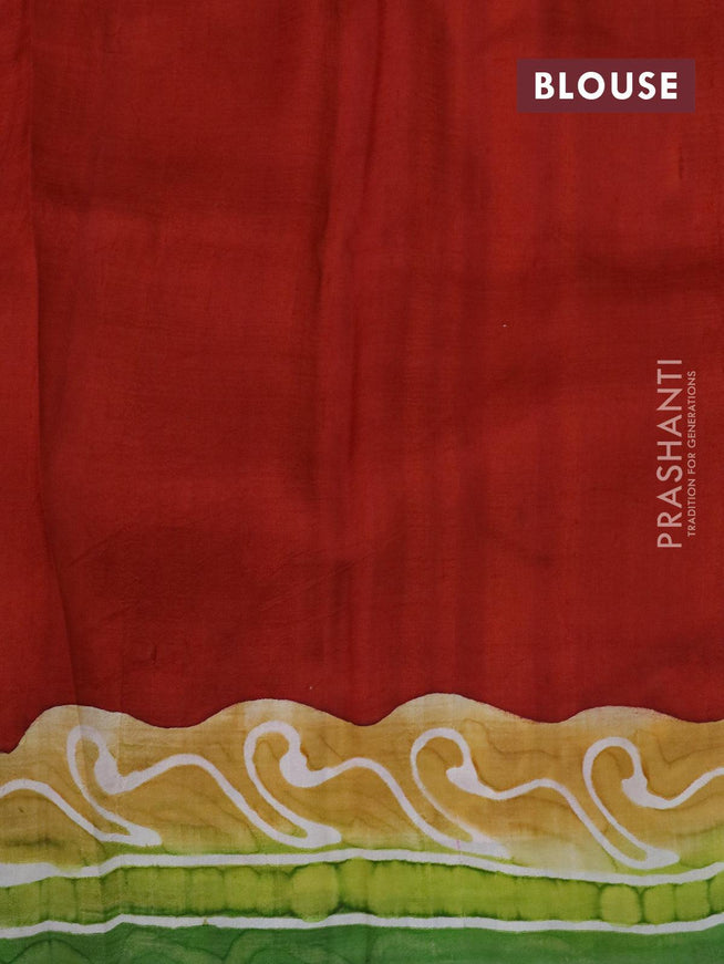 Printed partly silk saree multi colour and with allover hand painted prints and printed border - {{ collection.title }} by Prashanti Sarees