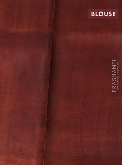 Printed silk saree cream and brown with allover prints and simple border - {{ collection.title }} by Prashanti Sarees