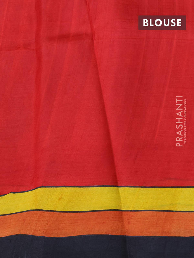 Printed silk saree multi colour and with hand painted prints and simple border - {{ collection.title }} by Prashanti Sarees