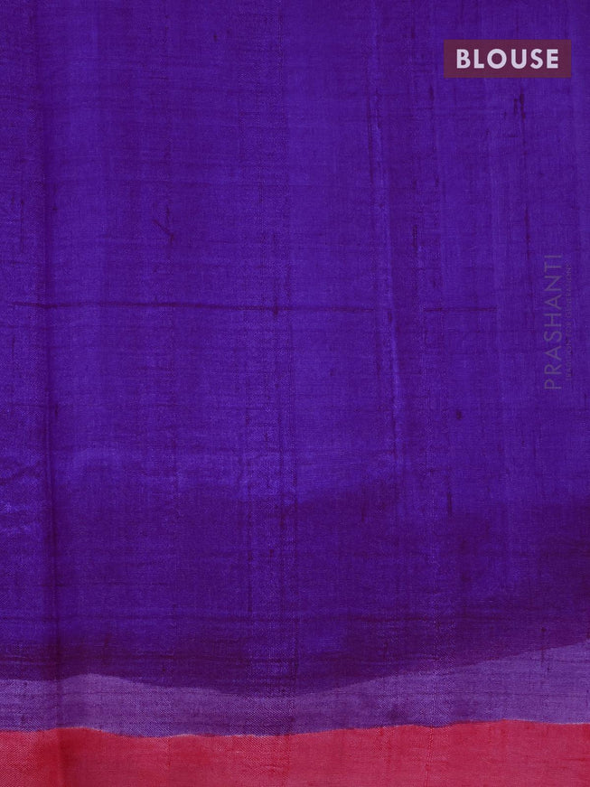 Printed silk saree purple and pink with plain body and hand painted border - {{ collection.title }} by Prashanti Sarees