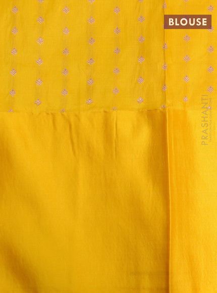 Pure banarasi katan silk saree light green and yellow with zari woven buttas and zari woven border - {{ collection.title }} by Prashanti Sarees