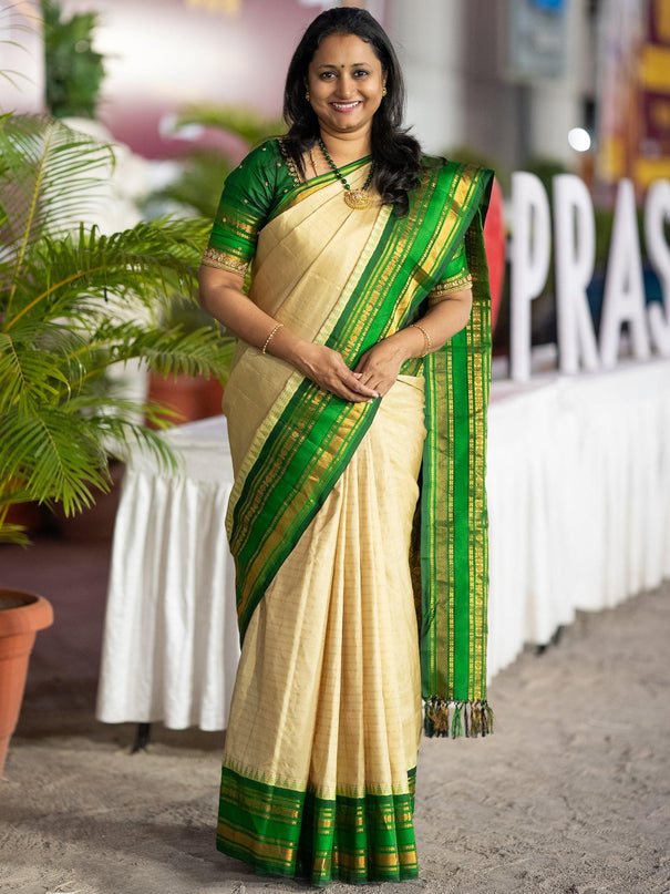 Designer Pista Green Kanjivaram Jacquard Silk Saree in Wayanad at