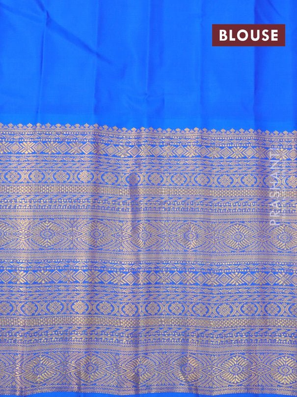 Pure gadwal silk saree dual shade of pink and cs blue with allover zari woven buttas and long rich zari woven border and Butta style - {{ collection.title }} by Prashanti Sarees