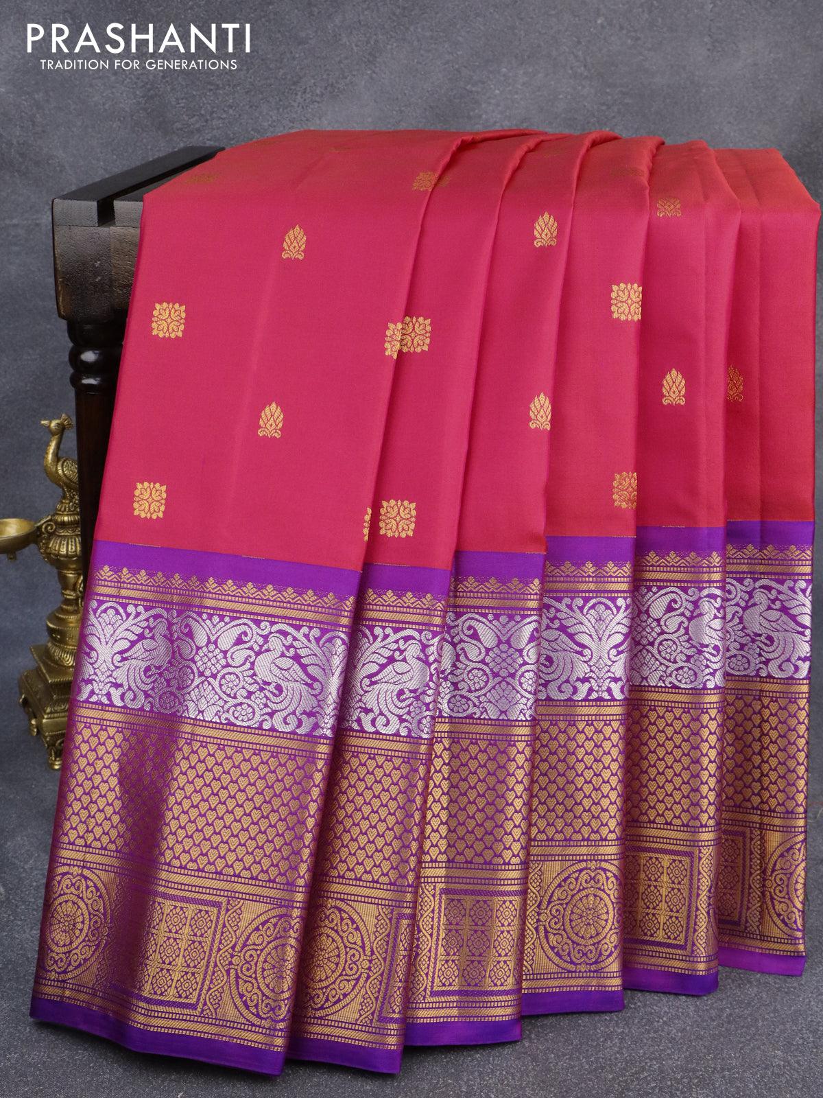 Gadwal Silk Butta Pink Saree | Kankatala