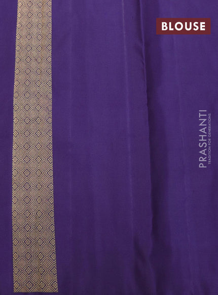 Pure kanjivaram silk saree blue with zari woven buttas and zari woven border - {{ collection.title }} by Prashanti Sarees