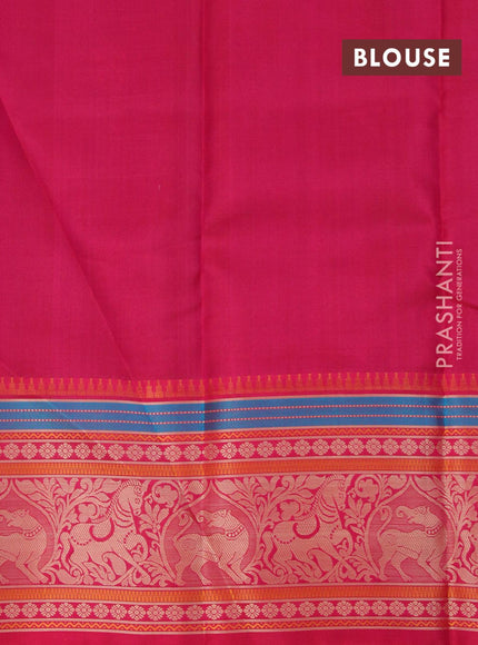 Pure kanjivaram silk saree dark magenta pink and pink with thread woven buttas and thread woven border - {{ collection.title }} by Prashanti Sarees