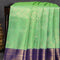 Pure kanjivaram silk saree light green and blue with allover zari woven geometric weaves and zari woven border - {{ collection.title }} by Prashanti Sarees