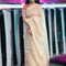 Pure organza silk saree beige with allover zari checked pattern and zari woven border & brocade readymade blouse - {{ collection.title }} by Prashanti Sarees