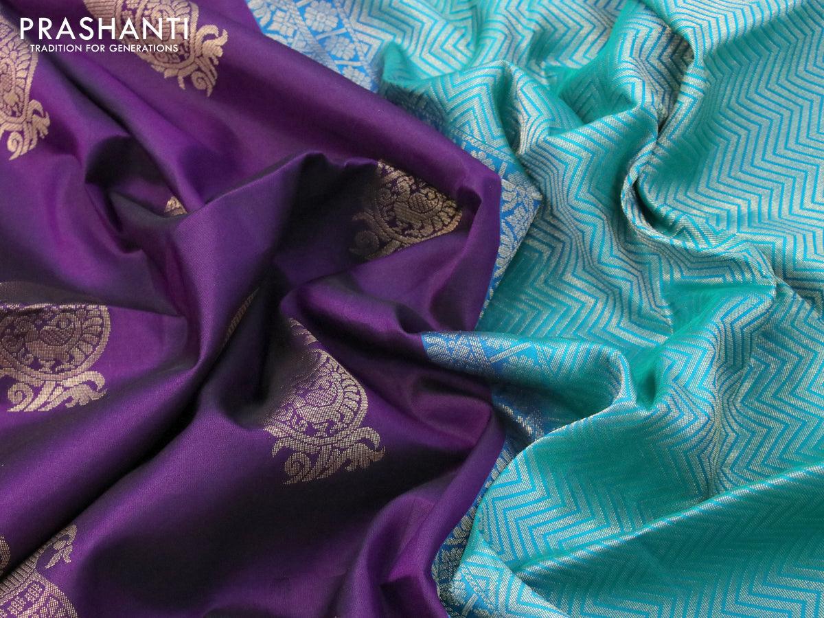 Pure Soft Silk Kanchipuram Saree with Silver and Gold Zari