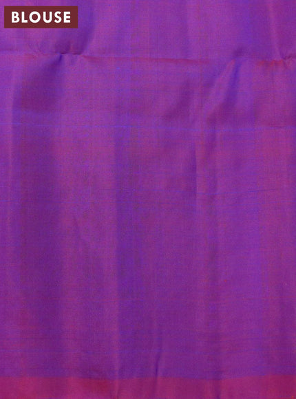 Pure soft silk saree dual shade of blue and dual shade of purple with allover zari weaves & buttas and zari woven border - {{ collection.title }} by Prashanti Sarees