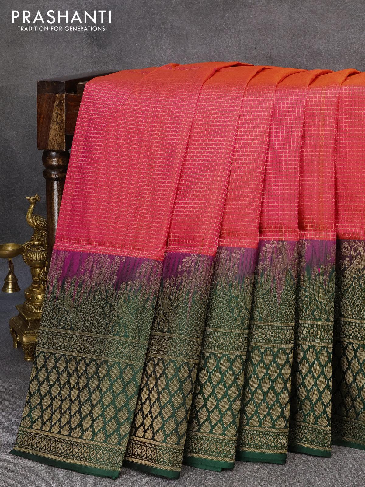 Casual Wear Arni checked art silk sarees, 6.3 m (with blouse piece), Size:  6.3m at Rs 499 in Arani