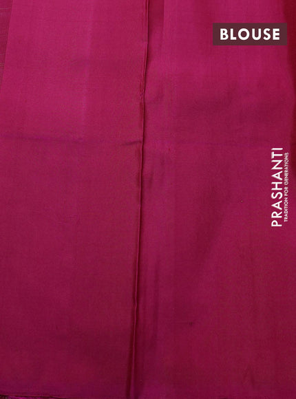 Pure soft silk saree dual shade of teal green and pink with zari woven buttas and zari woven butta border - {{ collection.title }} by Prashanti Sarees