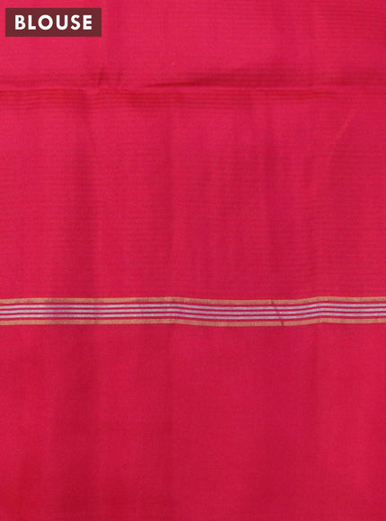 Pure soft silk saree green and dual shade of pink with allover zari woven butta weaves and zari woven simple border - {{ collection.title }} by Prashanti Sarees