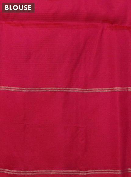 Pure soft silk saree green shade and dual shade of pink with allover zari woven buttas and rettapet zari woven border - {{ collection.title }} by Prashanti Sarees