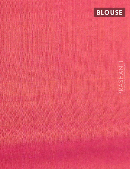 Pure soft silk saree light blue and dual shade of pinkish orange with silver & gold zari woven buttas in borderless style - {{ collection.title }} by Prashanti Sarees