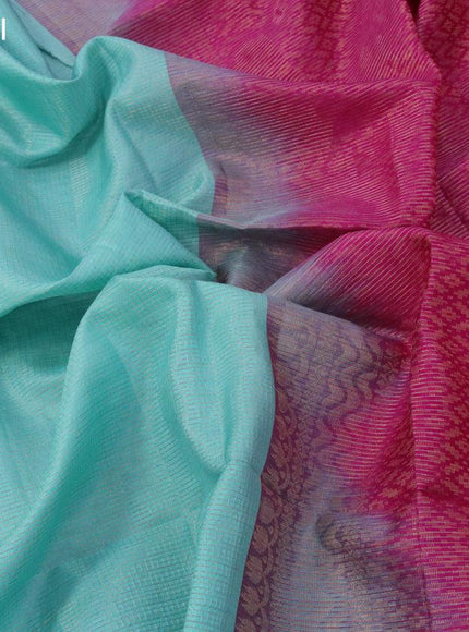 Pure soft silk saree light blue and pink with allover small zari checked pattern and simple border - {{ collection.title }} by Prashanti Sarees