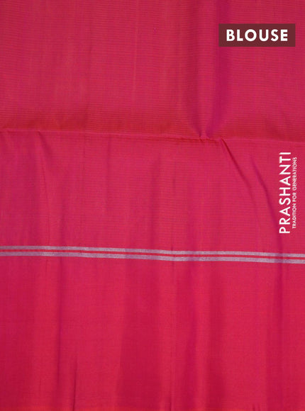 Pure soft silk saree lime green and dual shade of pink with allover zari weaves and zari woven simple border - {{ collection.title }} by Prashanti Sarees