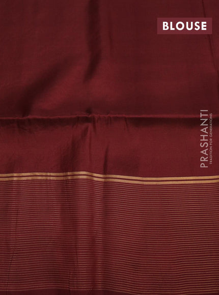 Pure soft silk saree lime green and maroon with allover zari woven brocade weaves and zari woven simple border - {{ collection.title }} by Prashanti Sarees