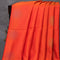 Pure soft silk saree orange and light blue with thread woven buttas in borderless style - {{ collection.title }} by Prashanti Sarees