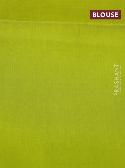 Pure soft silk saree pink and lime green with allover small silver zari checks and silver zari woven border - {{ collection.title }} by Prashanti Sarees