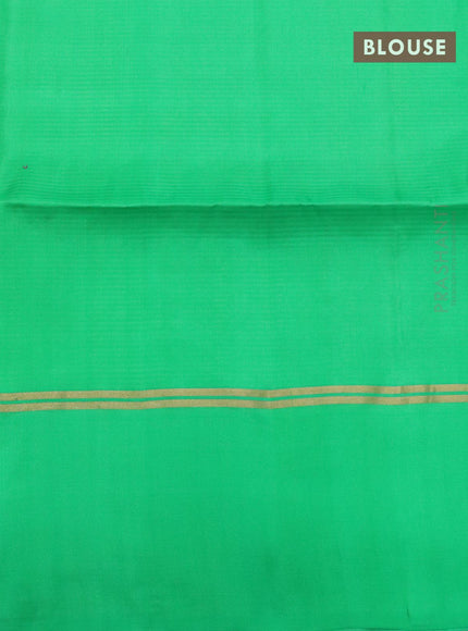 Pure soft silk saree sandal and green with silver & zari geometric weaves and zari woven simple border - {{ collection.title }} by Prashanti Sarees