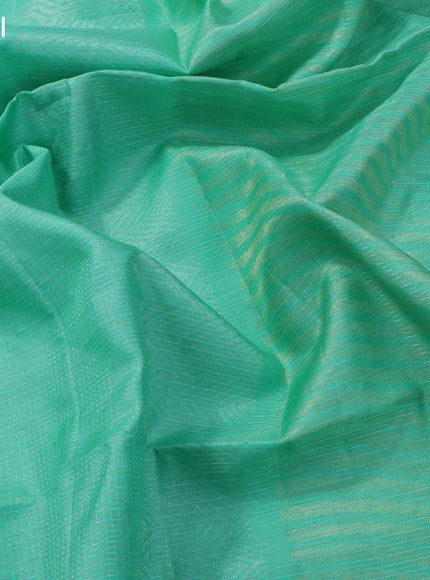 Pure soft silk saree teal green with allover silver & zari weaves and zari woven border - {{ collection.title }} by Prashanti Sarees