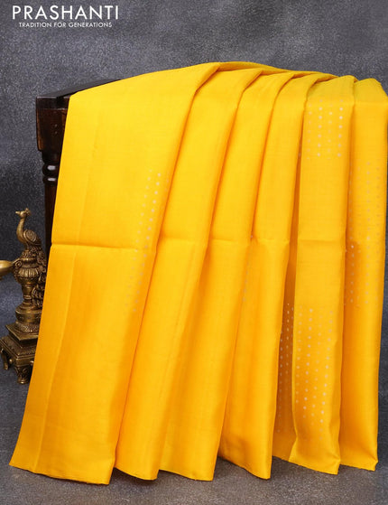 Pure soft silk saree yellow and dual shade of pink with silver & gold zari woven butta weaves in borderless style - {{ collection.title }} by Prashanti Sarees