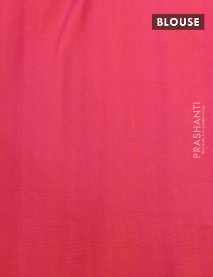 Pure soft silk saree yellow and dual shade of pink with silver & gold zari woven butta weaves in borderless style - {{ collection.title }} by Prashanti Sarees