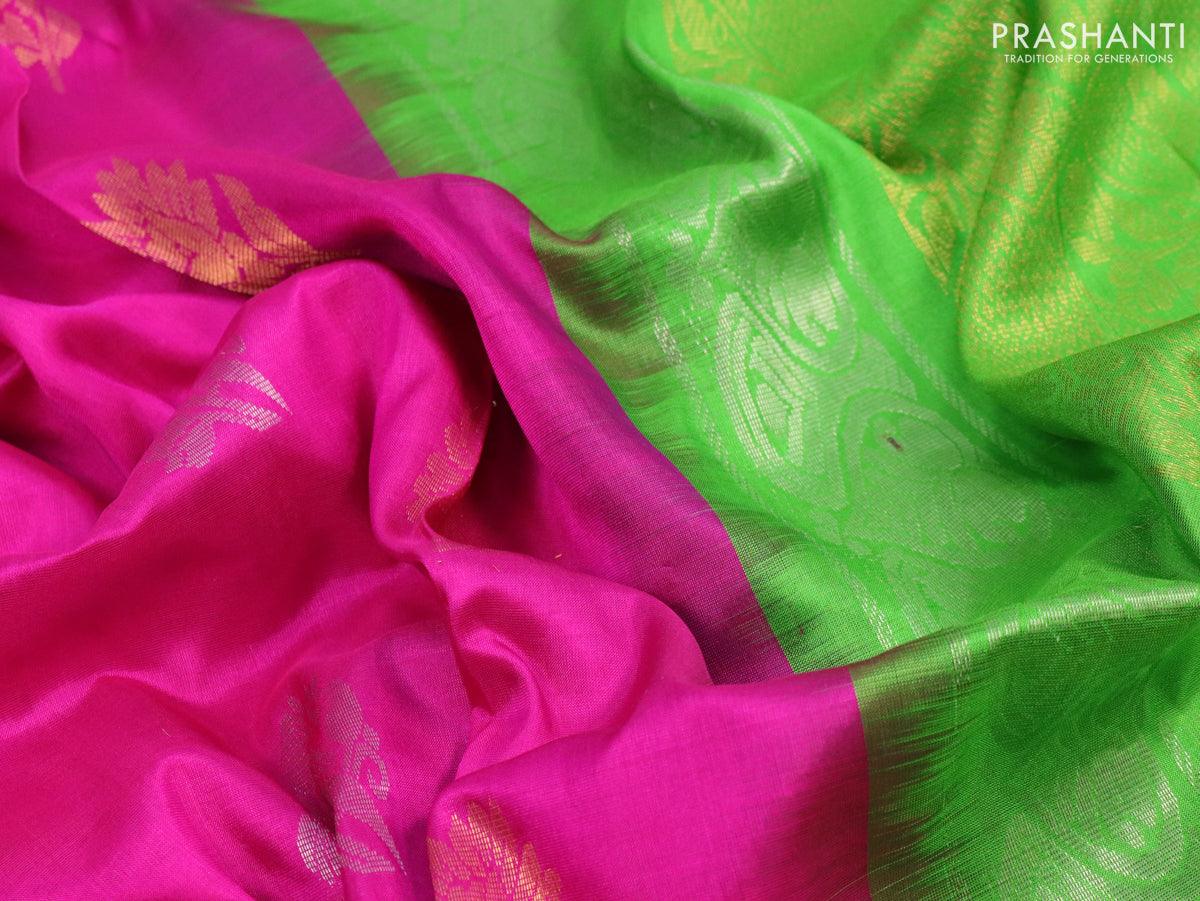 Buy Yellow and Pink Uppada Pattu Big Pochampalli Border Sarees, Handwoven Silk  Saree, Saree for Women Online in India - Etsy