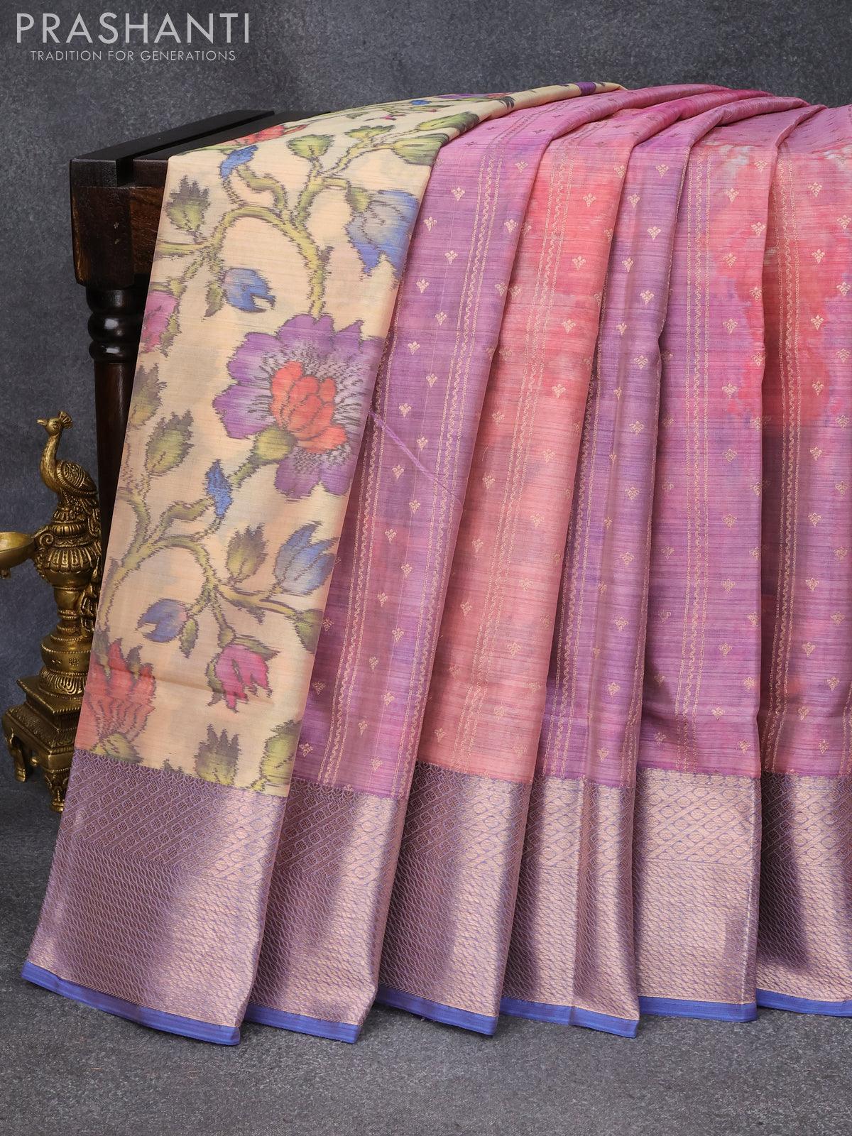 Traditional Design Handwoven Pure Silk Kanjivaram Saree | Korvai Borde –  Panjavarnam