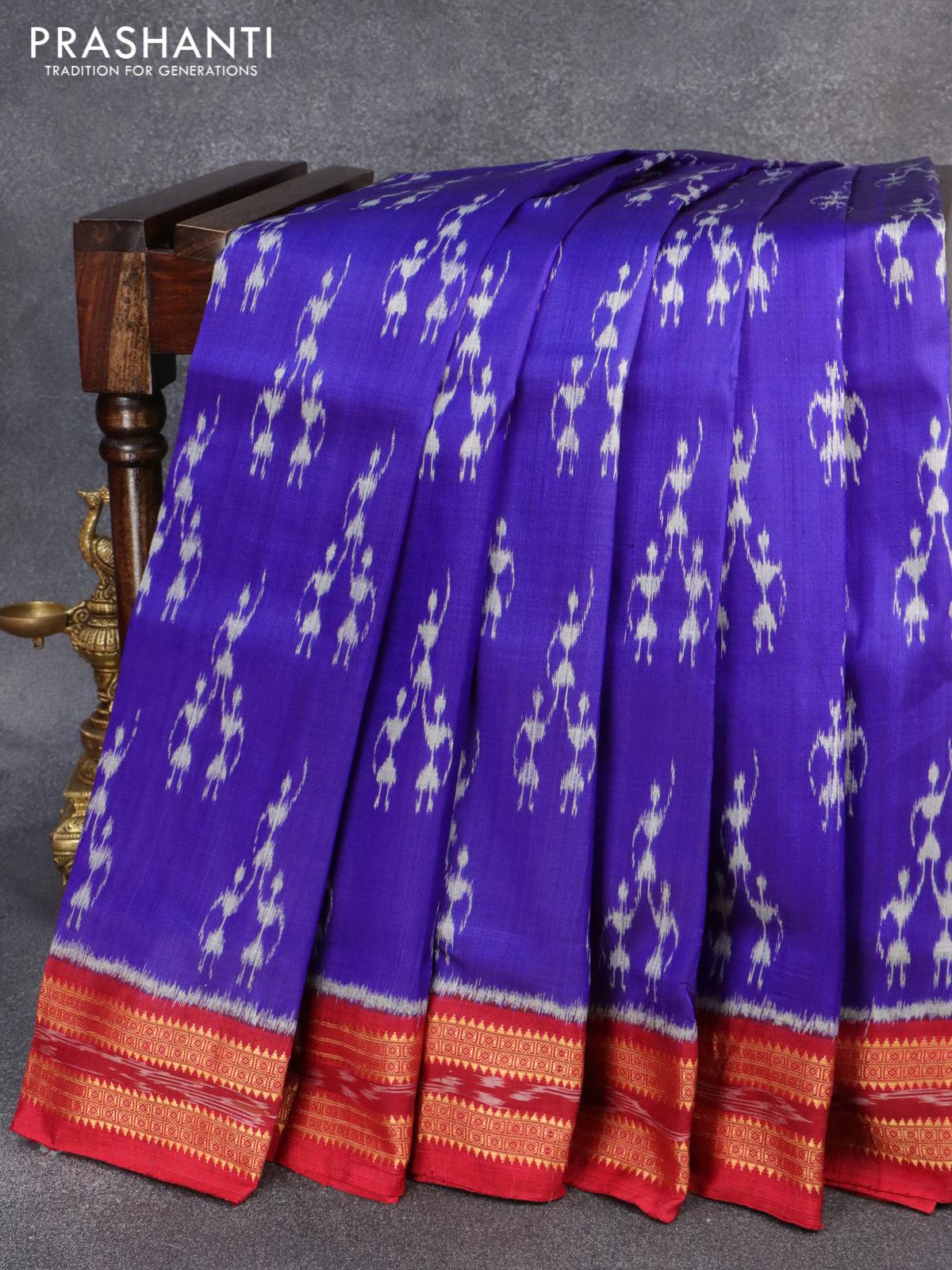 Handloom Sambalpuri ikat silk saree.