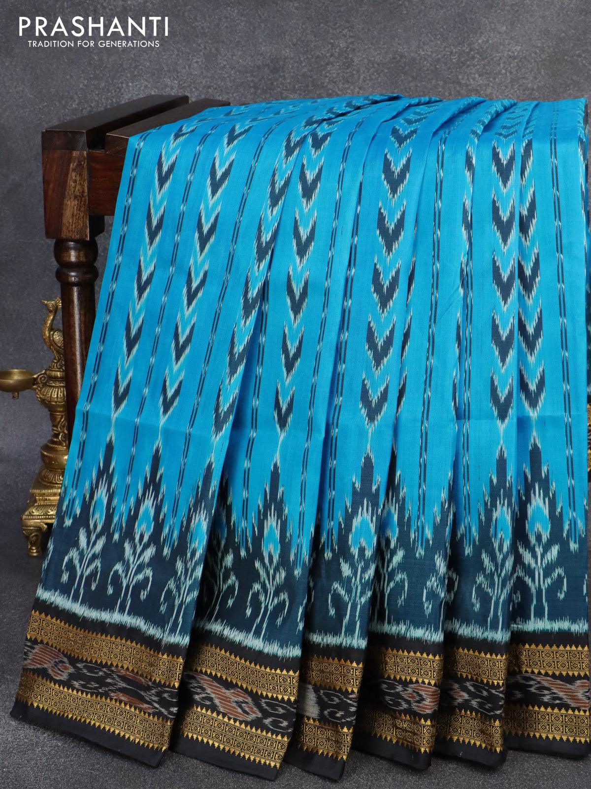 Buy Nuapatanaloom Women Deep Green Cotton Odisha Sambalpuri Handloom Ikat  Saree Without Blouse Online at Best Prices in India - JioMart.