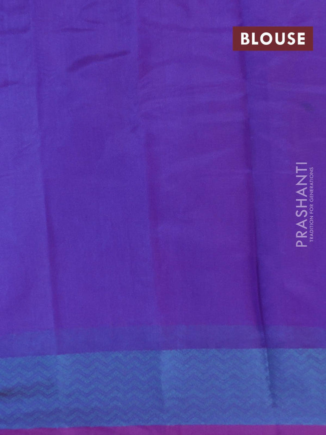 Semi chanderi saree dual shade of blue and deep purple with allover thread weaves and woven border - {{ collection.title }} by Prashanti Sarees