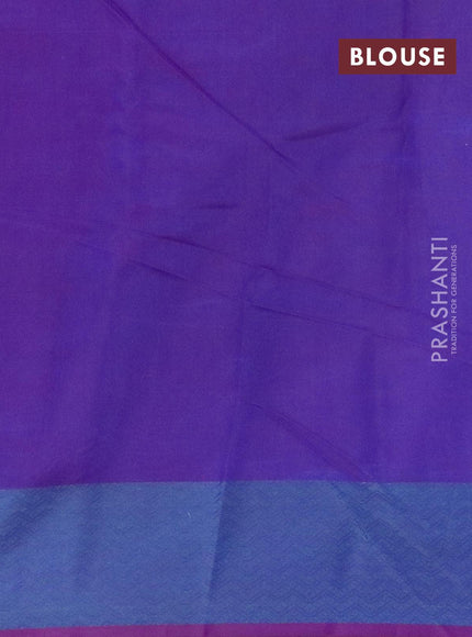 Semi chanderi saree dual shade of blue and deep purple with allover thread weaves and woven border - {{ collection.title }} by Prashanti Sarees