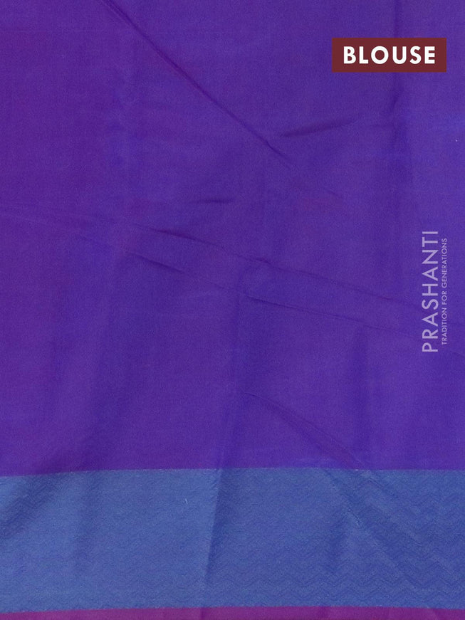 Semi chanderi saree dual shade of blue and deep purple with allover thread weaves and woven border - {{ collection.title }} by Prashanti Sarees