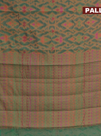 Semi chanderi saree dual shade of green and dual shade of pink with allover thread weaves and woven border - {{ collection.title }} by Prashanti Sarees