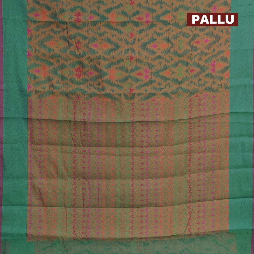 Semi chanderi saree dual shade of green and dual shade of pink with allover thread weaves and woven border - {{ collection.title }} by Prashanti Sarees