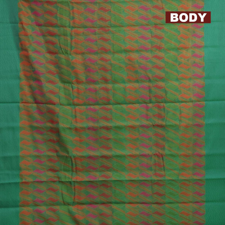 Semi chanderi saree dual shade of green and pink shade with allover thread weaves and woven border - {{ collection.title }} by Prashanti Sarees